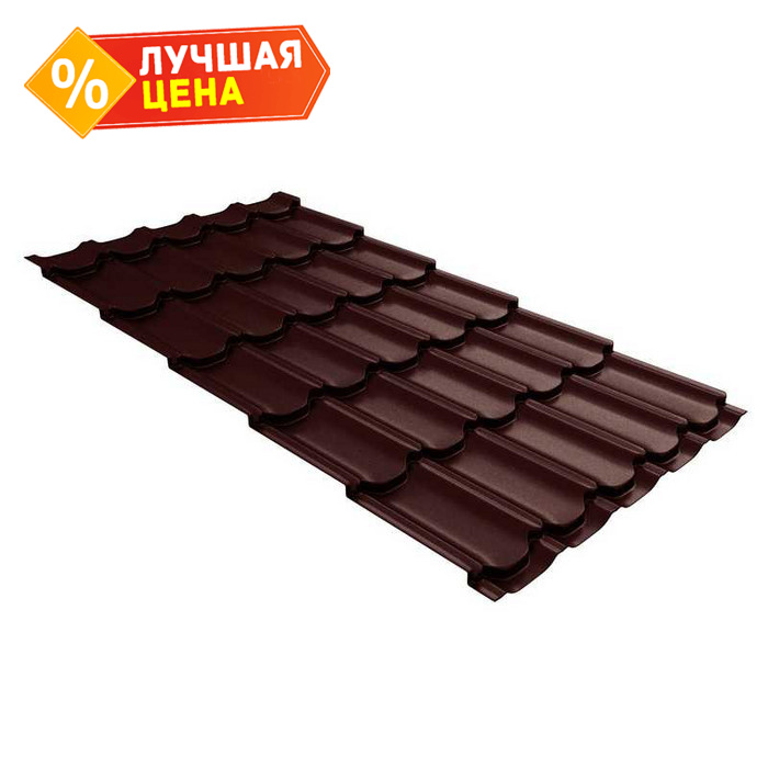 Металлочерепица Grand Line Kvinta plus (Квинта Плюс) 0,45 Drap ST RAL 8017 Шоколад