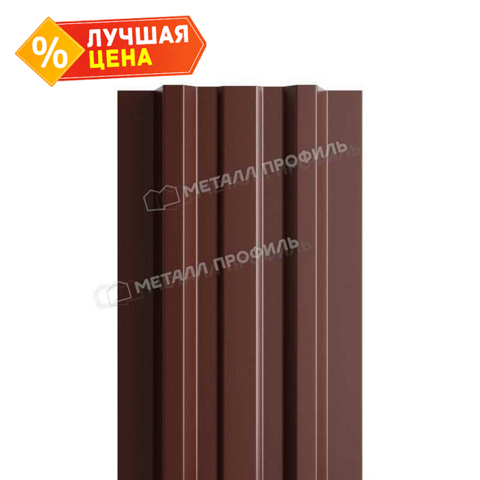 Штакетник Металл Профиль LАNE-T 0,4 Полиэстер RAL8017 Коричневый шоколад