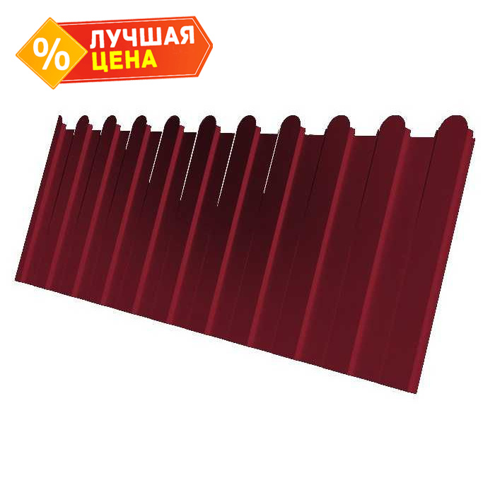 Профлист Grand Line фигурный C8A Полиэстер 0.45 мм RAL 3003 Рубиново-Красный