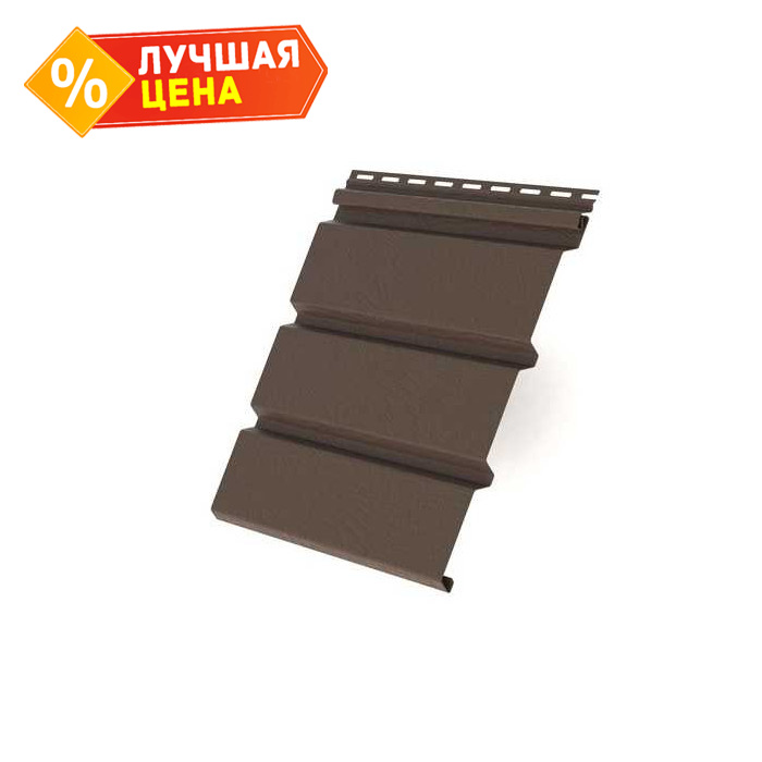 Виниловый софит Т4 3,00 двухслойный Grand Line без перфорации коричневый