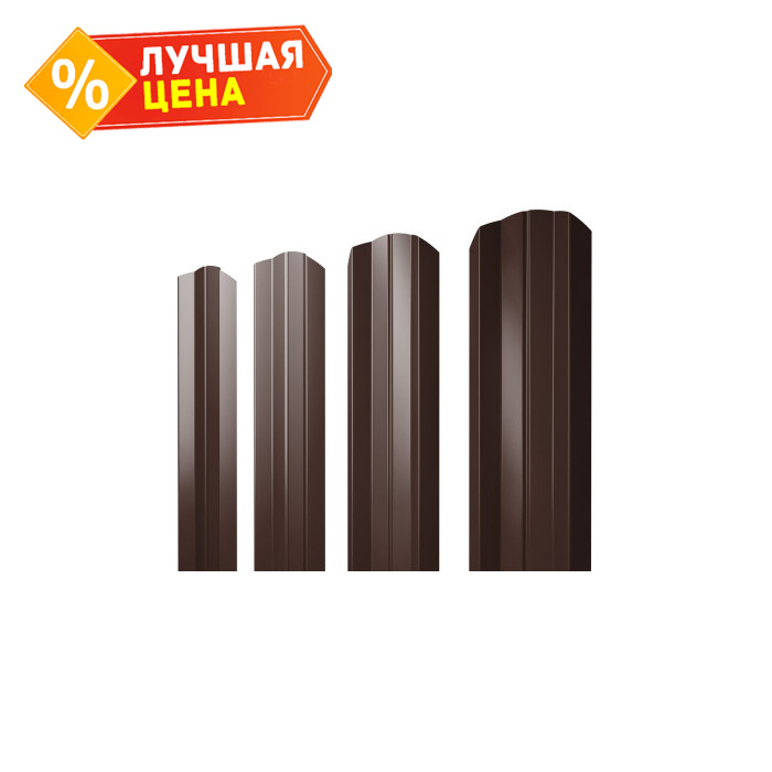 Металлический штакетник М-образный А Grand Line 0,4 Полиэстер RAL8017 Шоколад