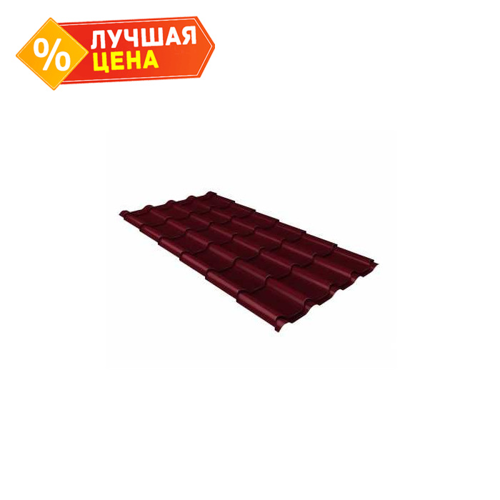 Металлочерепица Grand Line Kamea (Камея) 0,5 Quarzit RAL 3005 Красное вино