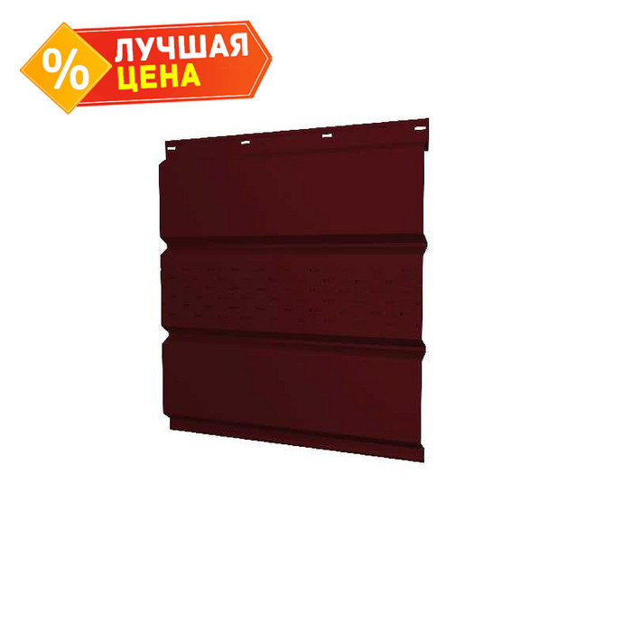 Софит металлический центральная перфорация 0,45 Drap с пленкой RAL3005 красное вино