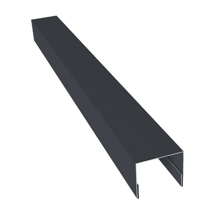 Планка П-образная заборная 24 0,45 Drap TwinColor RAL 7024 мокрый асфальт (3м)