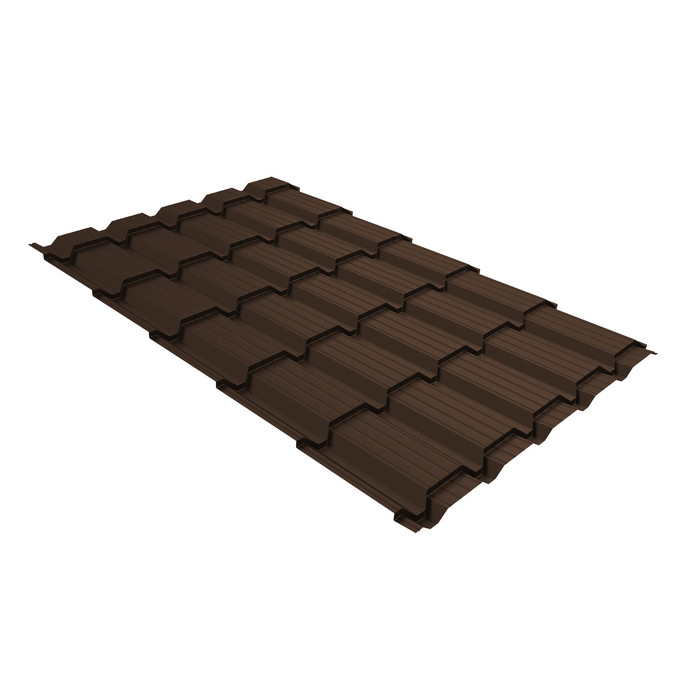 Металлочерепица Grand Line Верховье Quadro profi (Квадро Профи) 0,5 Satin Matt TX RAL 8017 шоколад