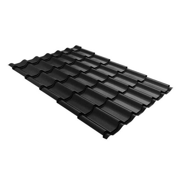 Металлочерепица Grand Line Classic (Классик) 0,5 GreenCoat Pural Matt BT RR 33 Черный