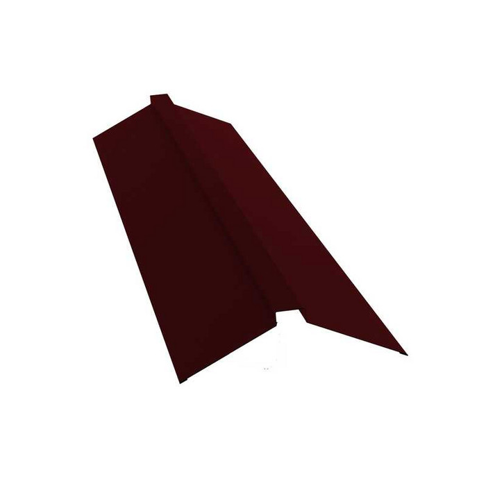 Планка конька плоского Grand Line 115х30х115 0,5 Quarzit lite RAL 3005 красное вино