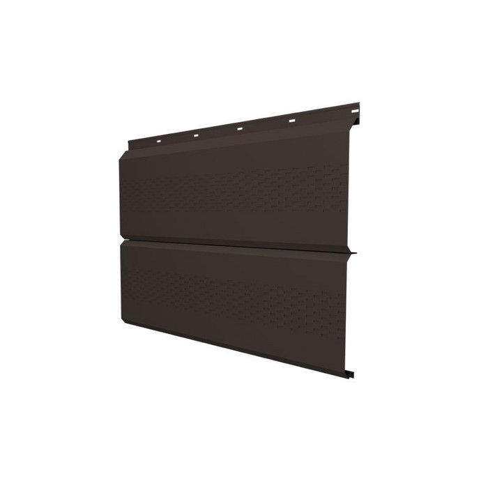 Софит ЭкоБрус с перфорацией 0,345 Grand Line 0,5 Quarzit lite с пленкой RR 32 темно-коричневый