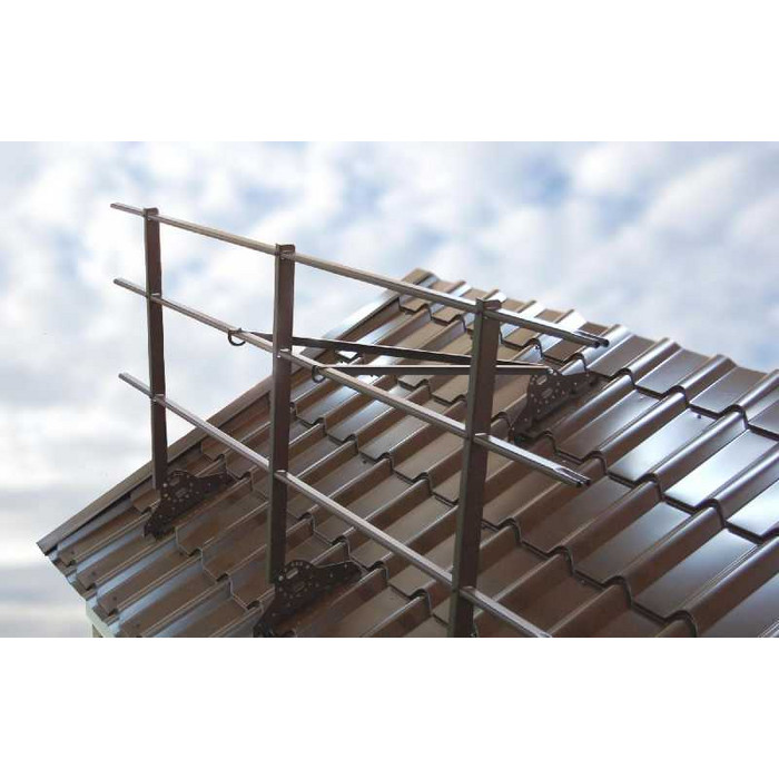 Ограждение кровельное со снегозадержателем на фальц Grand Line 1,2х3м RAL 7004