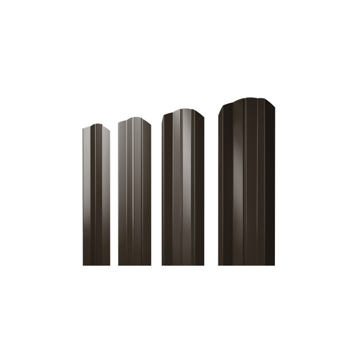 Штакетник М-образный В фигурный Grand Line 0,5 Satin RR 32 Темно-Коричневый