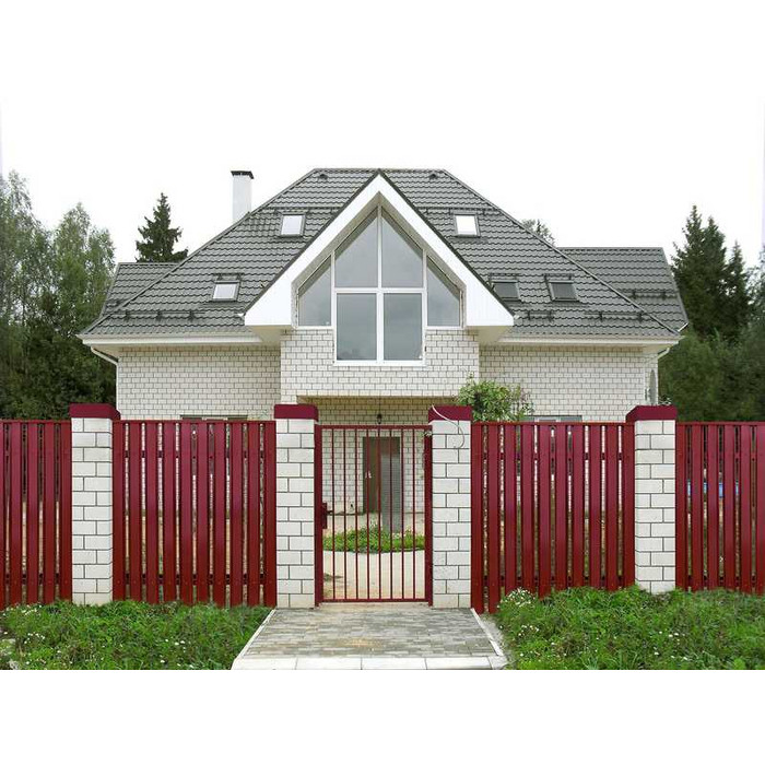 Штакетник П-образный А фигурный Grand Line 0,5 Rooftop Matte RAL3011 Коричнево-Красный